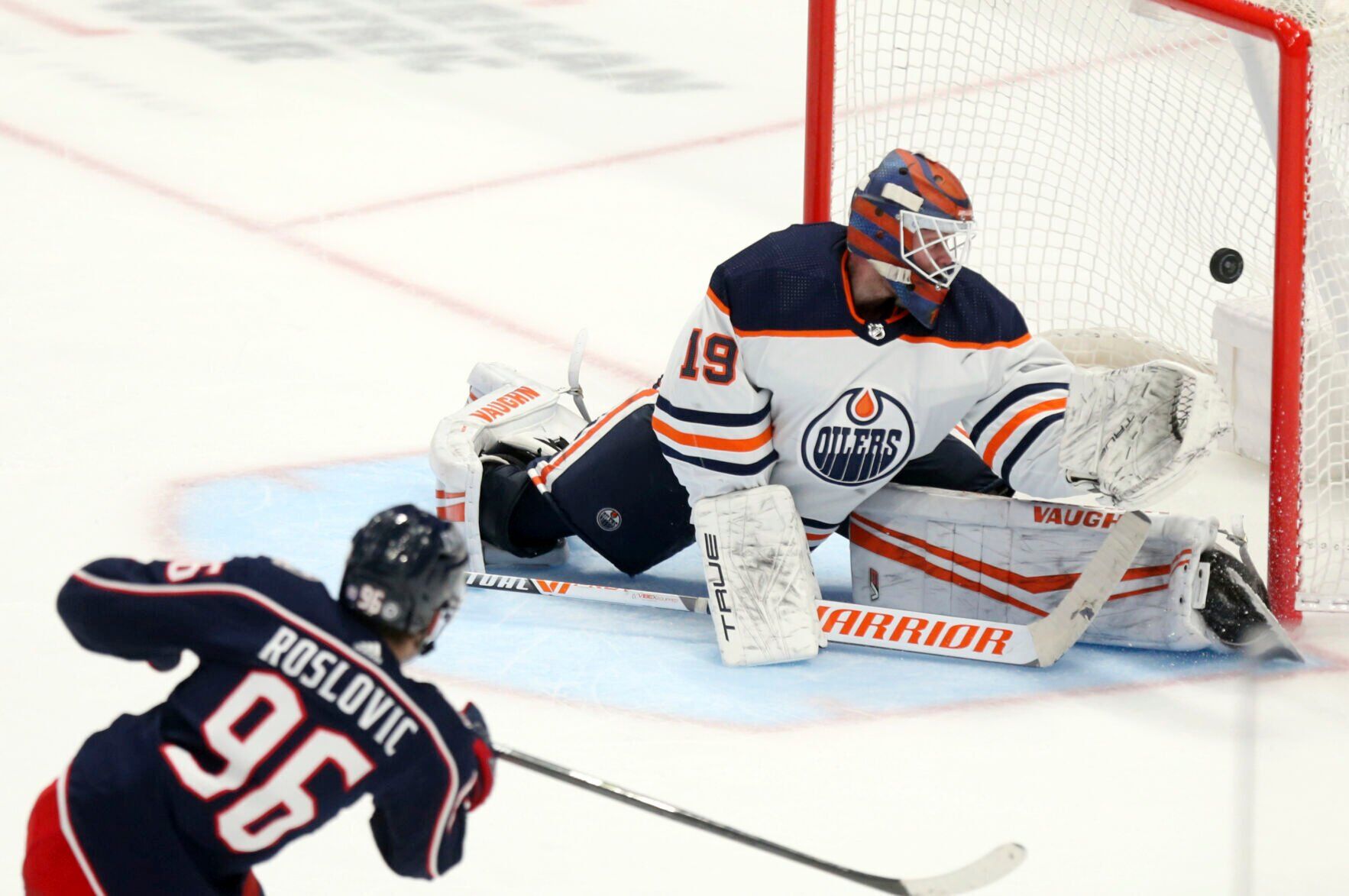APTOPIX Oilers Blue Jackets Hockey